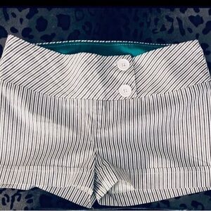 Striped Blue and White Women's Shorts